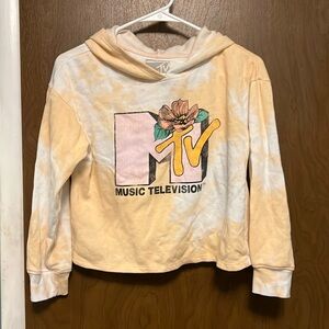 MTV peach tie dye hoodie size L (14) girls